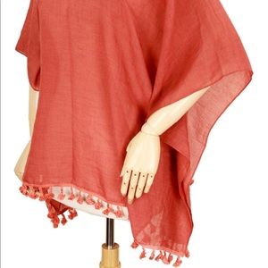 Trendy Copper Poncho-Tassels & sleeved  XO